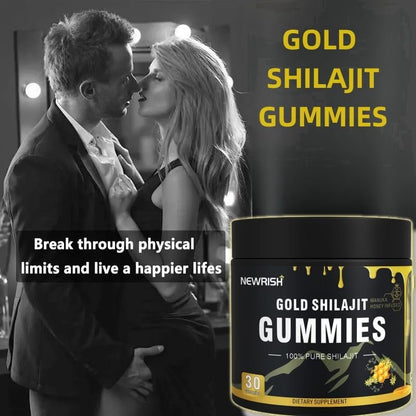 Newrish Shilajit Gummies mit Manuka Honig – Himalaya Shilajit, Ashwagandha, Gokshura, Fulvinsäure & 85+ Spurenelemente – 100% natürlich & bio – ohne Zuckerzusatz – 30 Gummis für Männer & Frauen