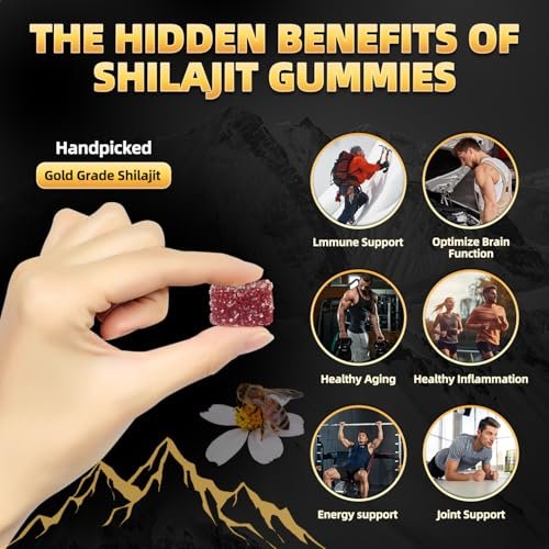 Newrish Shilajit Gummies mit Manuka Honig – Himalaya Shilajit, Ashwagandha, Gokshura, Fulvinsäure & 85+ Spurenelemente – 100% natürlich & bio – ohne Zuckerzusatz – 30 Gummis für Männer & Frauen