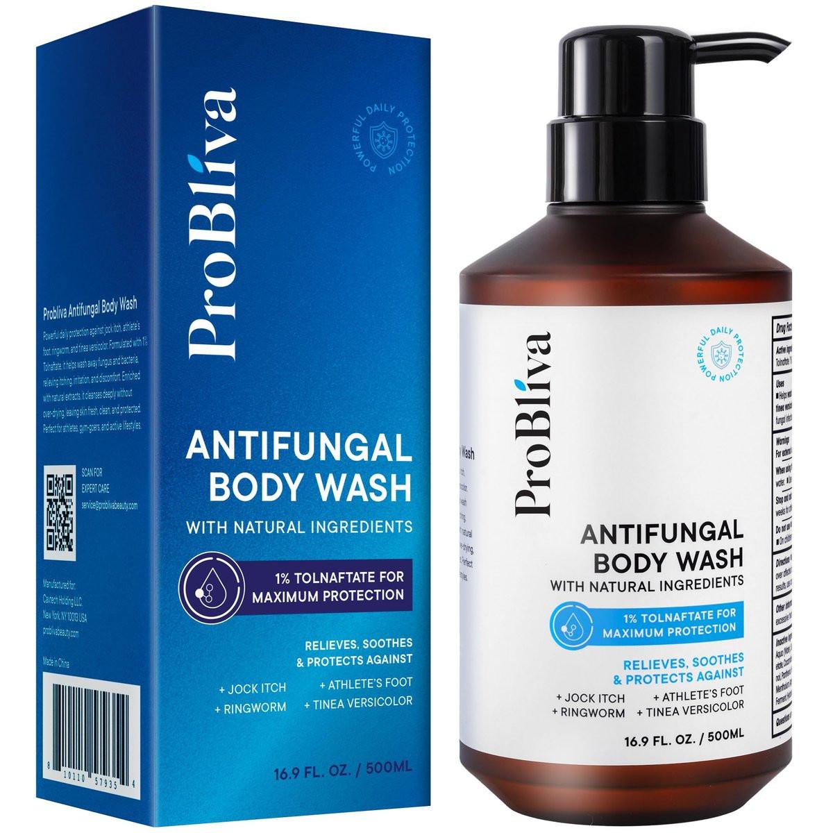 Antifungal Body Wash Treatment Soap – Antibakterielle Reinigung bei Jock Itch, Ringworm, Rückenakne, Tinea & Fußgeruch – Medizinisches Hautreinigungsgel mit Teebaumöl & Tolnaftat für Männer und Frauen