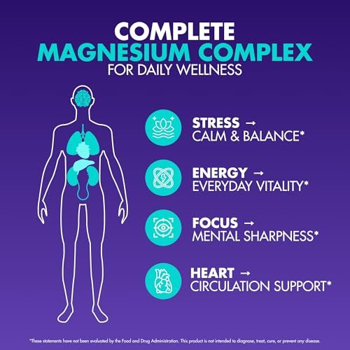 Magnesium Komplex 2.150 mg – Hochdosiert mit Glycinat, Citrat & Malat, plus Vitamin B6, B2, Folat & Rote Bete – Vegan, Non-GMO, 90 Kapseln
