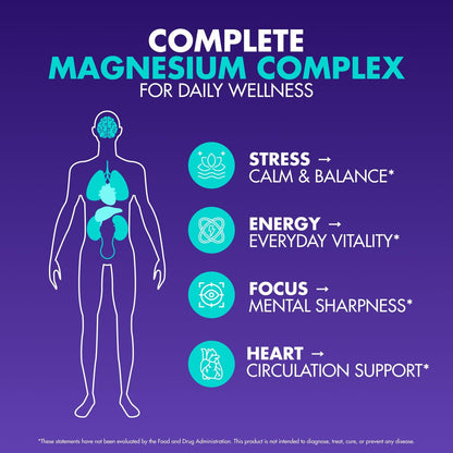 Magnesium Komplex 2.150 mg – Hochdosiert mit Glycinat, Citrat & Malat, plus Vitamin B6, B2, Folat & Rote Bete – Vegan, Non-GMO, 90 Kapseln