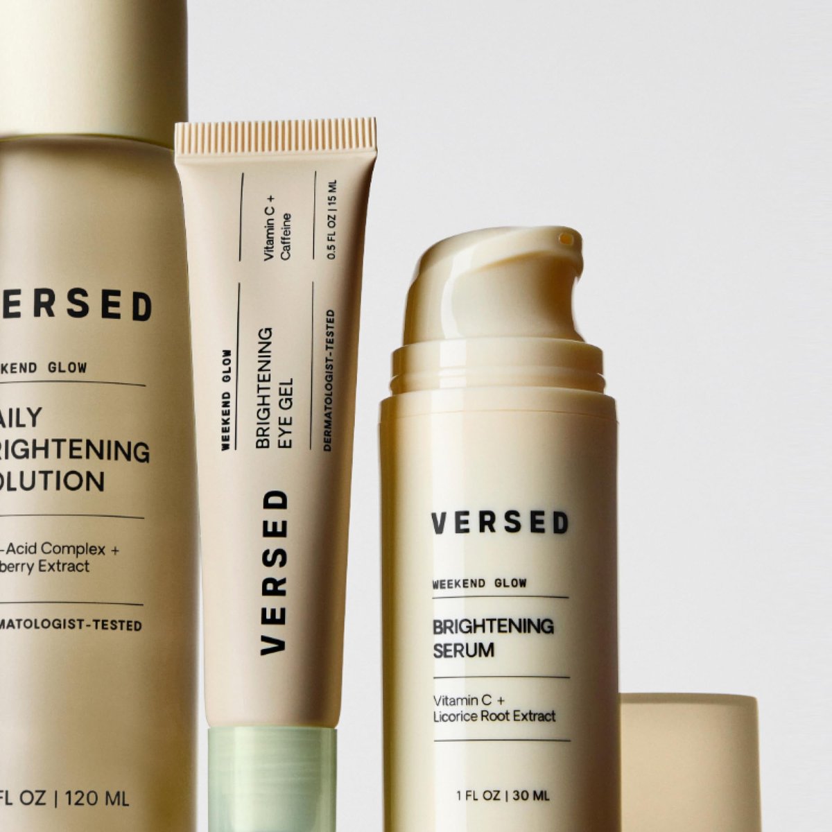 Versed Weekend Glow Vitamin C Serum für das Gesicht – Feuchtigkeitsspendendes Gesichtsserum mit Niacinamid, Süßholzwurzel & Vitamin C (30 ml)