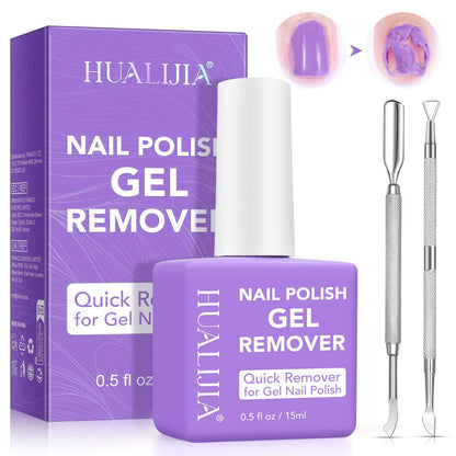 Gel-Nagellackentferner, Professioneller Gel-Entferner für Nägel mit Nagelhautschieber & Schaber, Schnell & Einfach in 2-5 Minuten, Kein Einweichen oder Folieren nötig