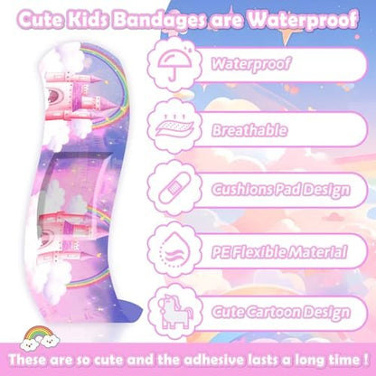 Sublaga 33 Stile Kinder Pflaster 300 Stück – Bunte Cartoon Pflaster für Mädchen und Jungen, wasserdicht, flexibel, für Kratzer und Schnitte
