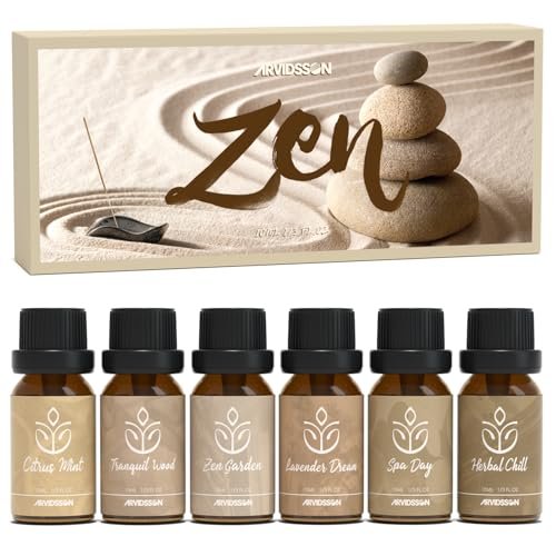 ARVIDSSON Zen Essential Oils Set – 6 natürliche Aromatherapieöle für Diffuser, Zuhause & Geschenke für Frauen