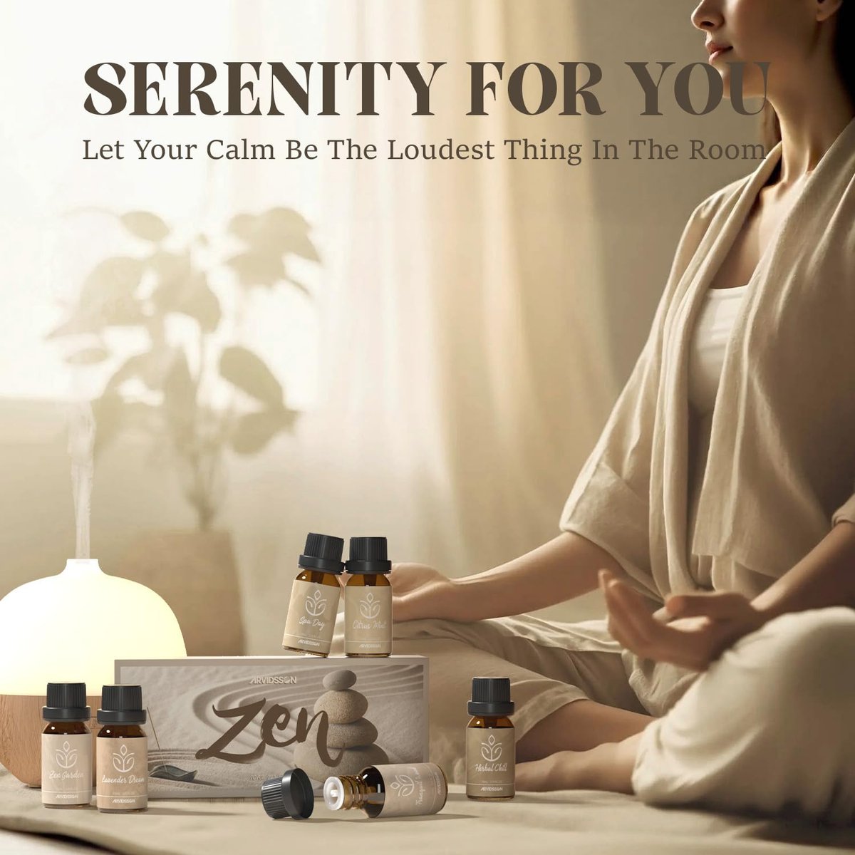 ARVIDSSON Zen Essential Oils Set – 6 natürliche Aromatherapieöle für Diffuser, Zuhause & Geschenke für Frauen