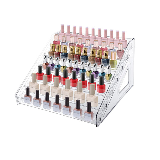 HIFILTURE 7-lagiger Nagellack-Organizer Halter Regal, durchsichtiger Kosmetik-Aufbewahrungsständer für Sonnenbrillen, ätherische Öle, Brillen, Lippenstifte