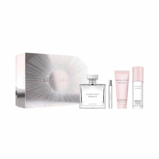 Ralph Lauren Romance Eau de Parfum Damen Parfüm Set – 3,4 Fl Oz + 0,3 Fl Oz + Body Lotion + Body Mist – Luxuriöses Geschenkset