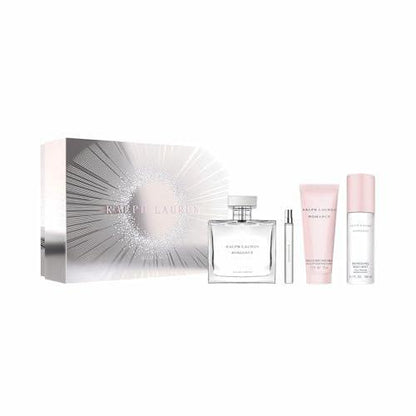 Ralph Lauren Romance Eau de Parfum Damen Parfüm Set – 3,4 Fl Oz + 0,3 Fl Oz + Body Lotion + Body Mist – Luxuriöses Geschenkset