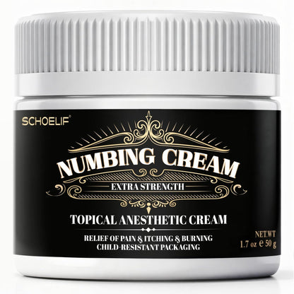 SCHOELIF Numbing Cream Extra Strength – Topische Anästhesie-Creme mit kindersicherer Verpackung, 50g/1,7oz