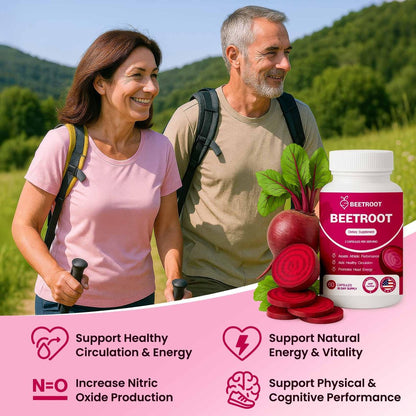 ZENVIVIAN Rote Bete Kapseln – 1300mg Non-GMO Rote Bete Pulver Nahrungsergänzungsmittel – 60 vegane Kapseln für natürliche Energie, Durchblutung & Ausdauer