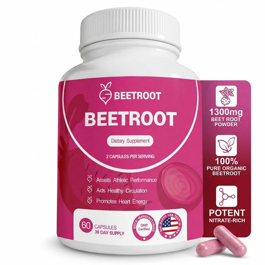 ZENVIVIAN Rote Bete Kapseln – 1300mg Non-GMO Rote Bete Pulver Nahrungsergänzungsmittel – 60 vegane Kapseln für natürliche Energie, Durchblutung & Ausdauer
