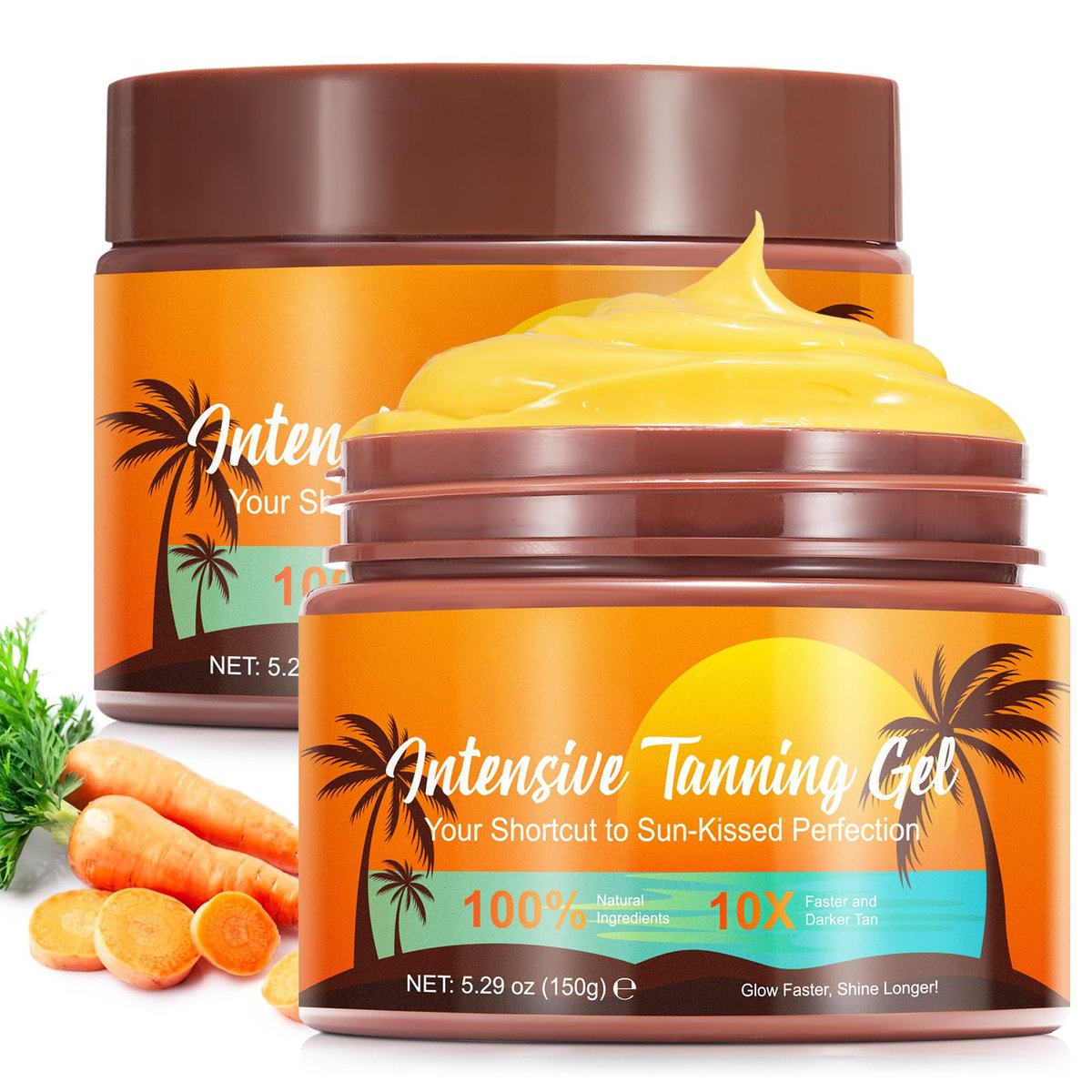 Bräunungsbeschleuniger Creme, Bräunungsbeschleuniger Lotion für Sonnenbank & Outdoor-Sonne, mit Karottenöl, natürliche Bräune, 150g