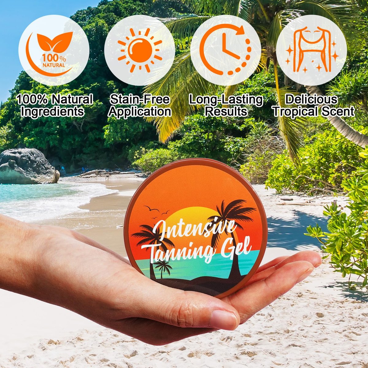 Bräunungsbeschleuniger Creme, Bräunungsbeschleuniger Lotion für Sonnenbank & Outdoor-Sonne, mit Karottenöl, natürliche Bräune, 150g