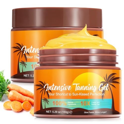 Bräunungsbeschleuniger Creme, Bräunungsbeschleuniger Lotion für Sonnenbank & Outdoor-Sonne, mit Karottenöl, natürliche Bräune, 150g
