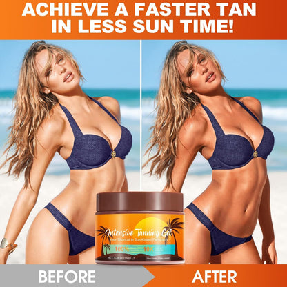 Bräunungsbeschleuniger Creme, Bräunungsbeschleuniger Lotion für Sonnenbank & Outdoor-Sonne, mit Karottenöl, natürliche Bräune, 150g