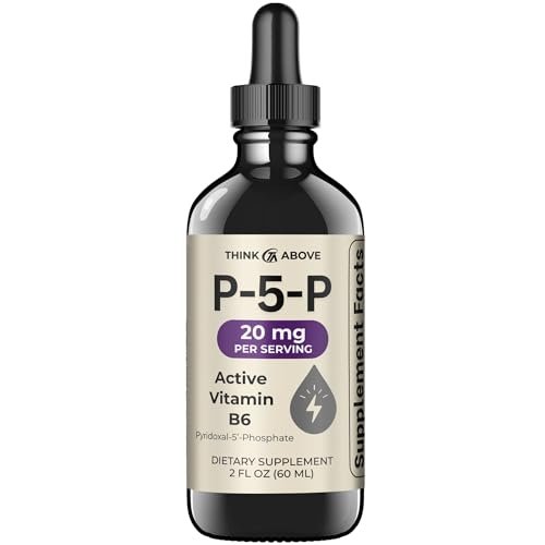 Think Above P5P Liquid Drops – Aktiviertes Vitamin B6 (Pyridoxal-5-Phosphat) – Schnell absorbierende Formel – Unterstützung für Nervensystem & Energie – 60 ml