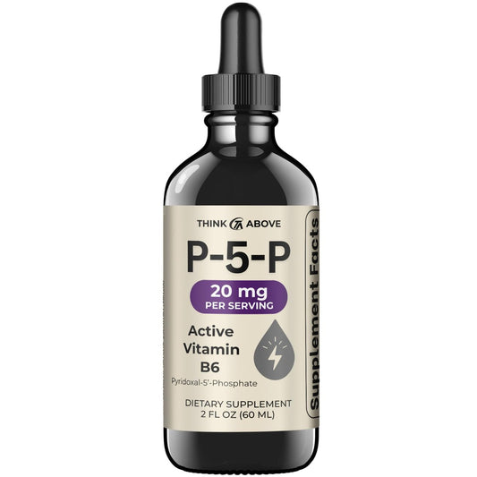 Think Above P5P Liquid Drops – Aktiviertes Vitamin B6 (Pyridoxal-5-Phosphat) – Schnell absorbierende Formel – Unterstützung für Nervensystem & Energie – 60 ml