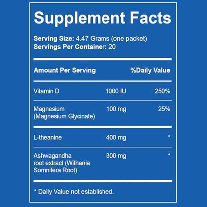 Liquid Anti Stress Cortisol | Magnesium Drink mit L-Theanin, Ashwagandha und Magnesium | 20 Portionen | Zuckerfrei