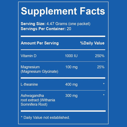 Liquid Anti Stress Cortisol | Magnesium Drink mit L-Theanin, Ashwagandha und Magnesium | 20 Portionen | Zuckerfrei
