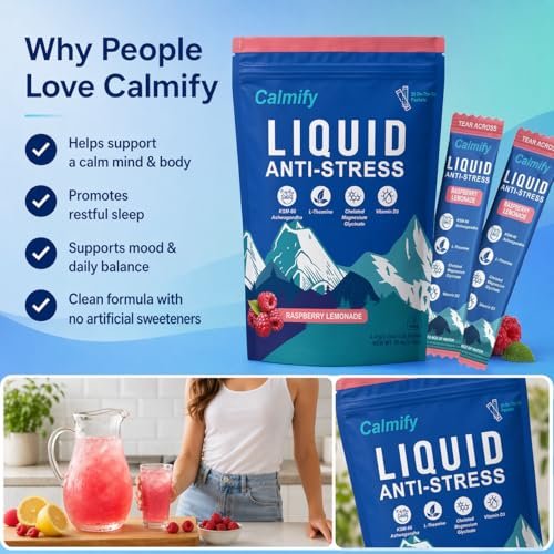 Liquid Anti Stress Cortisol | Magnesium Drink mit L-Theanin, Ashwagandha und Magnesium | 20 Portionen | Zuckerfrei