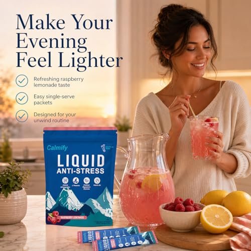 Liquid Anti Stress Cortisol | Magnesium Drink mit L-Theanin, Ashwagandha und Magnesium | 20 Portionen | Zuckerfrei
