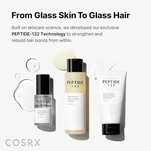 COSRX PEPTIDE 132 Hair Bonding Oil Serum, Reisespülung, Keratinbehandlung für krauses, geschädigtes, trockenes Haar – repariert Spliss, verleiht Haarglanz – für alle Haartypen – 28 ml