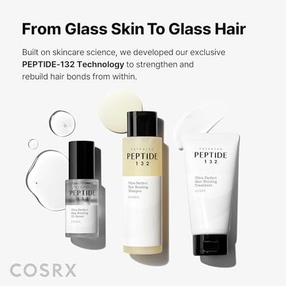 COSRX PEPTIDE 132 Hair Bonding Oil Serum, Reisespülung, Keratinbehandlung für krauses, geschädigtes, trockenes Haar – repariert Spliss, verleiht Haarglanz – für alle Haartypen – 28 ml