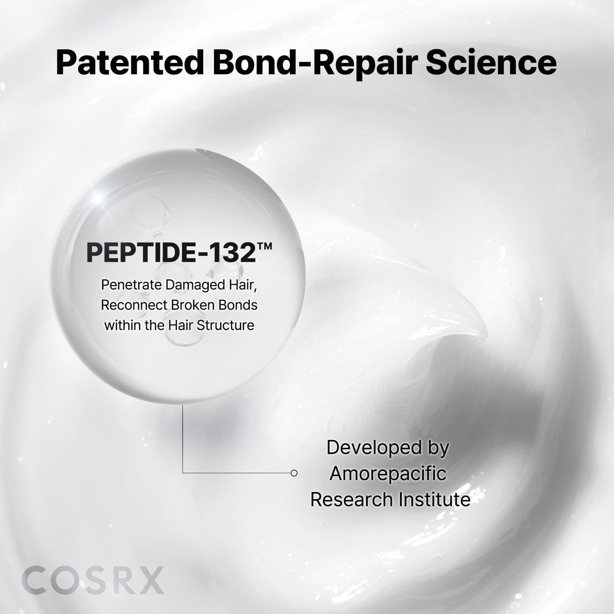 COSRX PEPTIDE 132 Hair Bonding Oil Serum, Reisespülung, Keratinbehandlung für krauses, geschädigtes, trockenes Haar – repariert Spliss, verleiht Haarglanz – für alle Haartypen – 28 ml