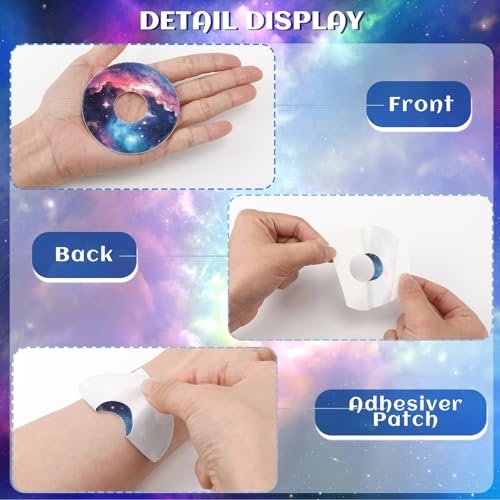 Geiserailie 32er-Pack runde Aufkleber kompatibel mit Libre 3, CGM-Pflaster, Galaxy-Klebestreifen, Sensorabdeckungen wasserdicht, schweißfest, atmungsaktiv, vorgeschnitten, langlebig