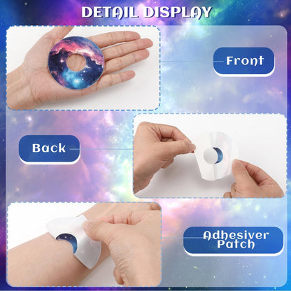 Geiserailie 32er-Pack runde Aufkleber kompatibel mit Libre 3, CGM-Pflaster, Galaxy-Klebestreifen, Sensorabdeckungen wasserdicht, schweißfest, atmungsaktiv, vorgeschnitten, langlebig