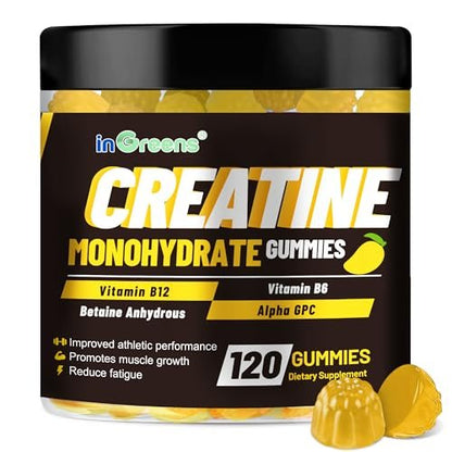 Creatine Monohydrat Gummis 6g für Männer & Frauen, Potentes Creatinpräparat, Kaubare Creatine für Energie-Boost, Steigerung der Kraft und Muskelaufbau, Glutenfrei, Zuckerfrei, 120 Stück
