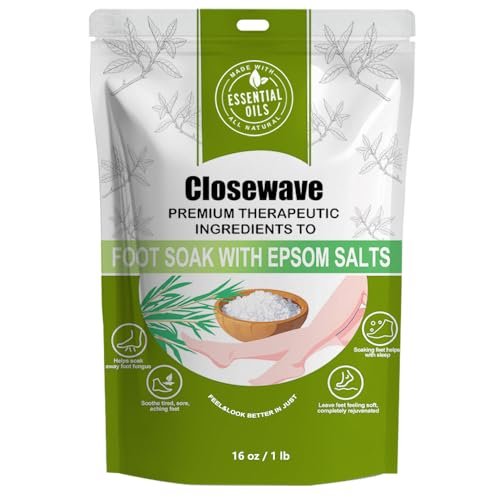 Epsom Salz Fußbad mit Teebaumöl - Fußpflege für Nagelpilz, Fußpilz, müde Füße - Geschenk für Mama und Papa - 450 g