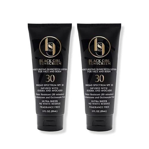Black Girl Sunscreen SPF 30 für Gesicht & Körper - Feuchtigkeitsspendender Sonnenschutz, Reisegröße, 2er-Pack (3 fl oz pro Flasche)