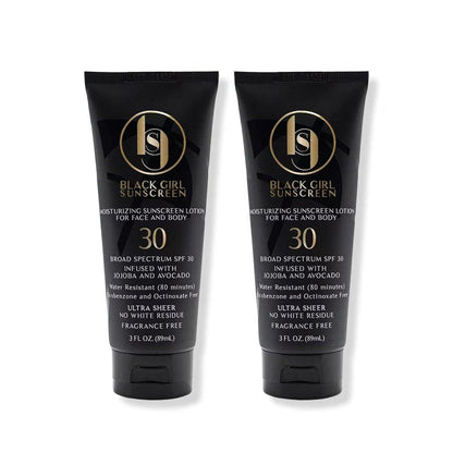 Black Girl Sunscreen SPF 30 für Gesicht & Körper - Feuchtigkeitsspendender Sonnenschutz, Reisegröße, 2er-Pack (3 fl oz pro Flasche)