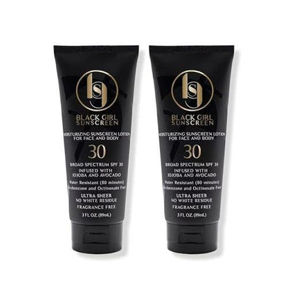 Black Girl Sunscreen SPF 30 für Gesicht & Körper - Feuchtigkeitsspendender Sonnenschutz, Reisegröße, 2er-Pack (3 fl oz pro Flasche)