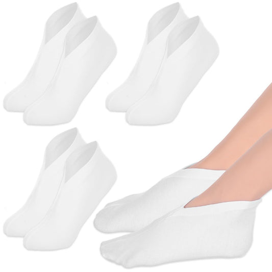 3 Paar Baumwoll-Feuchtigkeitssocken für trockene Füße über Nacht, weiße Spa-Socken für die nächtliche Fußpflege, für Damen und Herren (Einheitsgröße)
