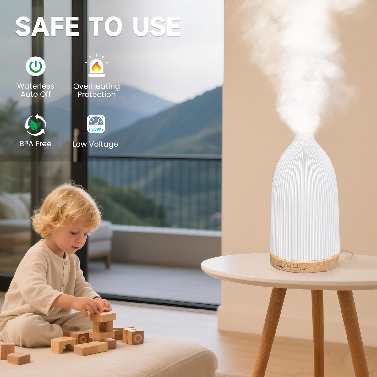 URPOWER 100ML Ultraschall-Aromatherapie-Diffuser für Zuhause, 7 Farbwechsel-Lichter, Timer & Auto-Abschaltung, Duftdiffuser für Schlafzimmer, Büro, Yoga