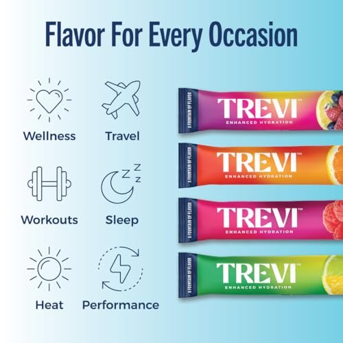 TREVI™ Everyday Sugar Free Electrolytes – Hydration Pulver-Päckchen – Original Variety Pack – 8 Portionen – Berry Lemonade, Lemon Lime, Raspberry, Orange