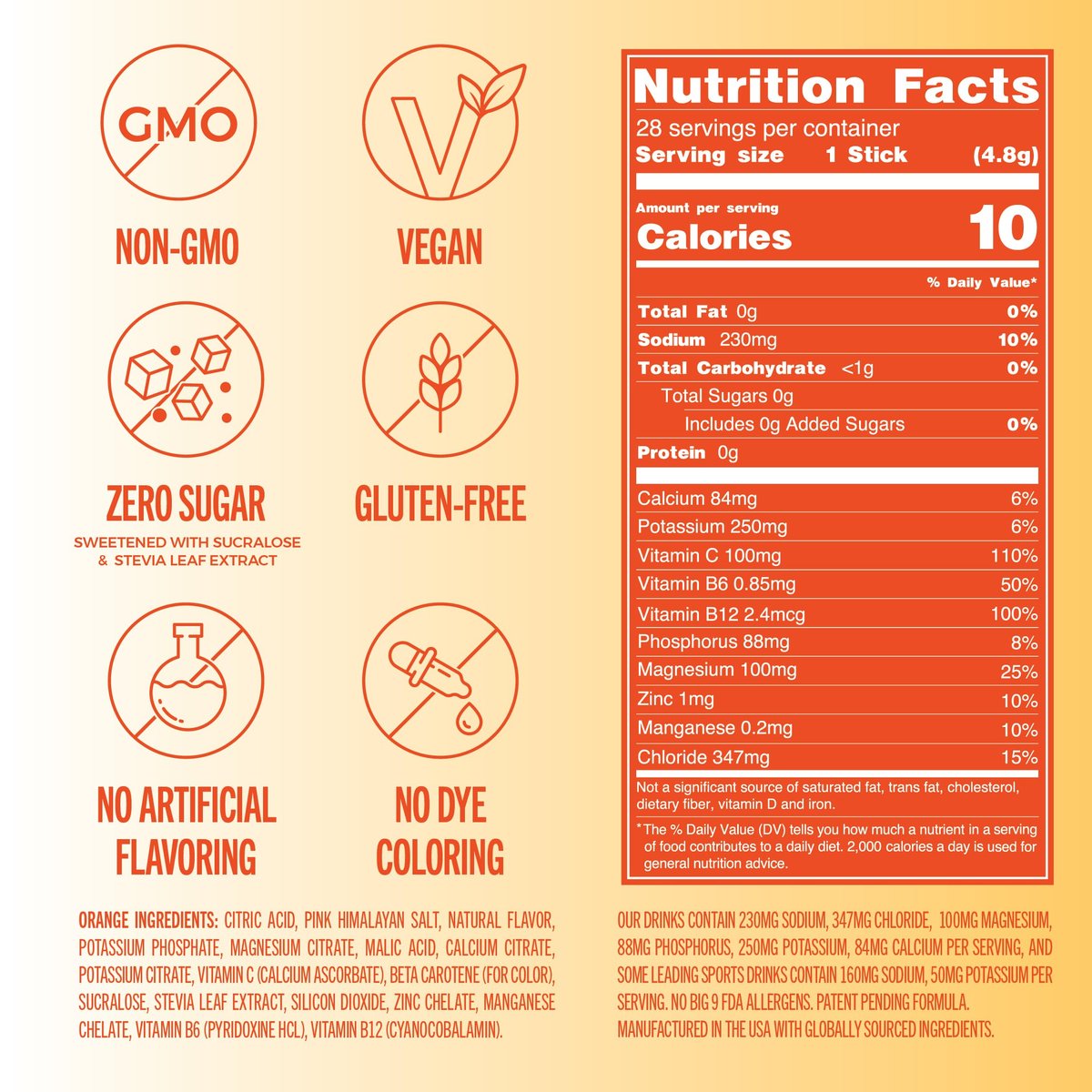 TREVI™ Everyday Sugar Free Electrolytes - Orangen-Geschmack - 28 Portionen - Hydrationspulver