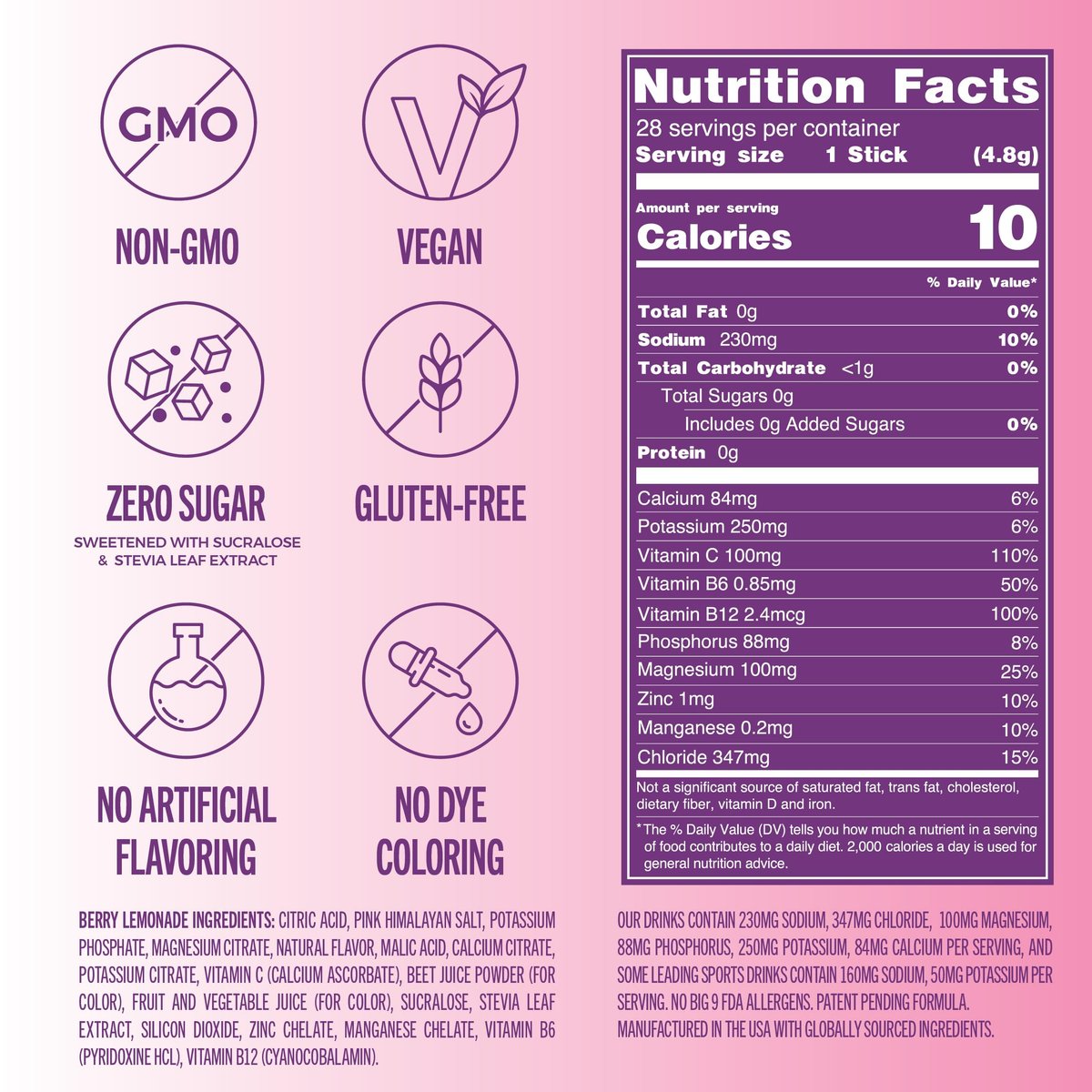 TREVI™ Everyday Sugar Free Electrolytes - Berry Lemonade - 28 Portionen - Hydrationspulver für Wasser