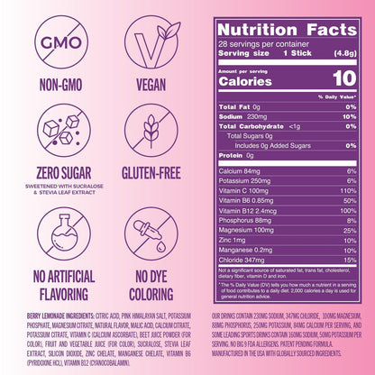 TREVI™ Everyday Sugar Free Electrolytes - Berry Lemonade - 28 Portionen - Hydrationspulver für Wasser