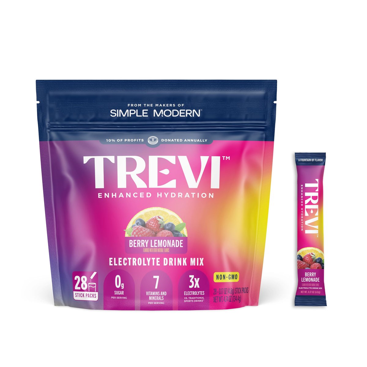 TREVI™ Everyday Sugar Free Electrolytes - Berry Lemonade - 28 Portionen - Hydrationspulver für Wasser