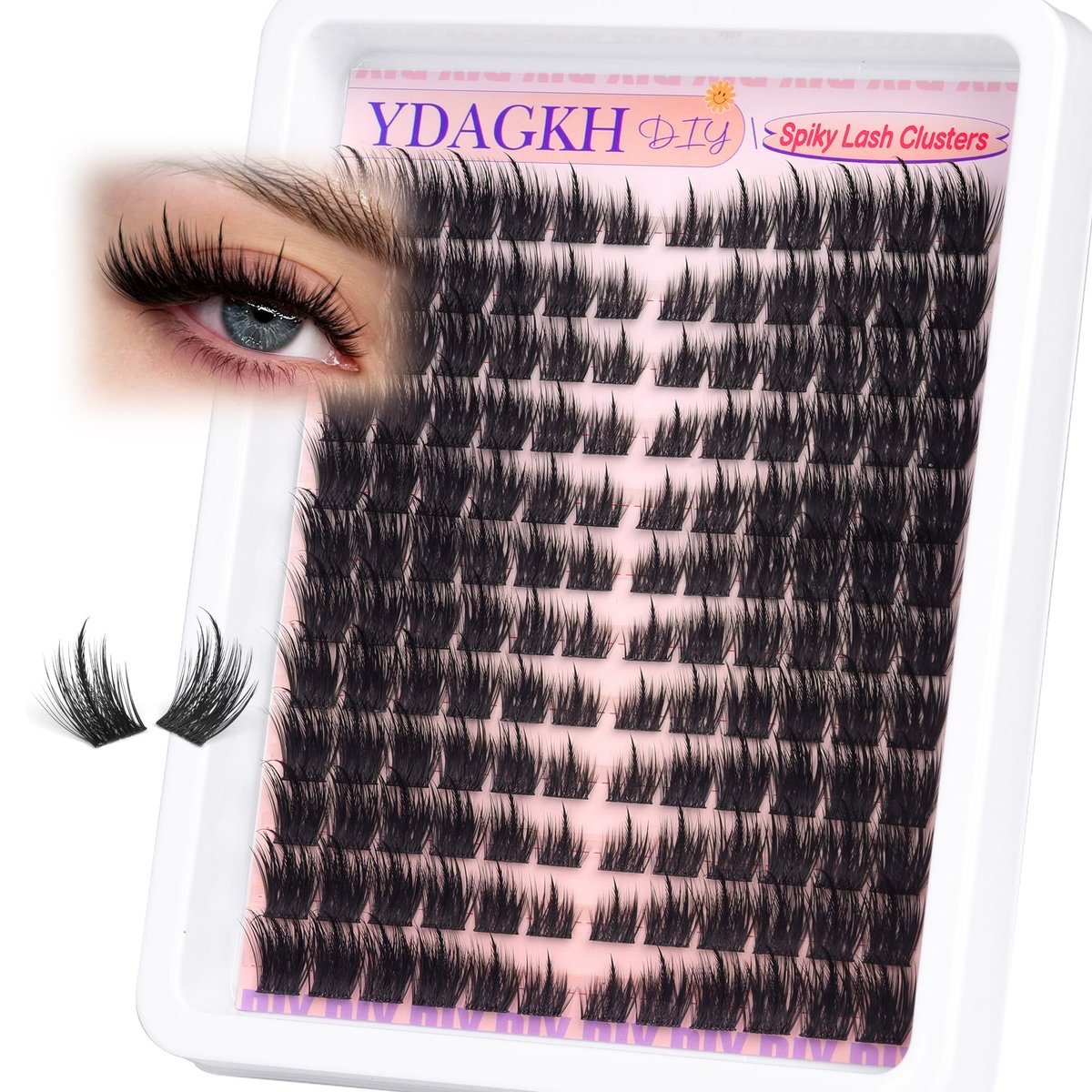 Spikes Lash Clusters Natürliche Wimperncluster Wispy Manga Wimpernverlängerung Einzigartige Spiky Cluster Wimpernextensions Anime Individuals Fairy Cluster Lashes 8-18mm 144 Stück DIY zu Hause
