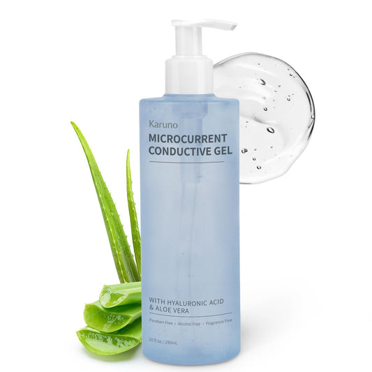 KARUNO 10oz Microcurrent Conductive Gel – Feuchtigkeitsspendendes Gel mit Hyaluronsäure & Aloe Vera – Duftfrei, Parabenfrei, Nicht Reizend – Für alle Hauttypen geeignet