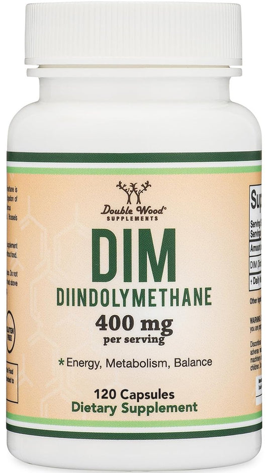 DIM Supplement für Frauen und Männer (Diindolylmethan Estrogen-Blocker, Hormonelle Aknebehandlung, Hormonbalance) 400 mg Portionen, 200 mg pro Kapsel, 120 Kapseln von Double Wood