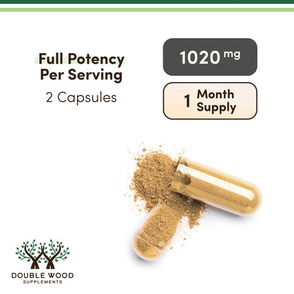 Tongkat Ali Extrakt 200:1 Ultra-Hochpotenz – 1000 mg pro Portion, 60 Kapseln mit Tribulus Terrestris von Double Wood