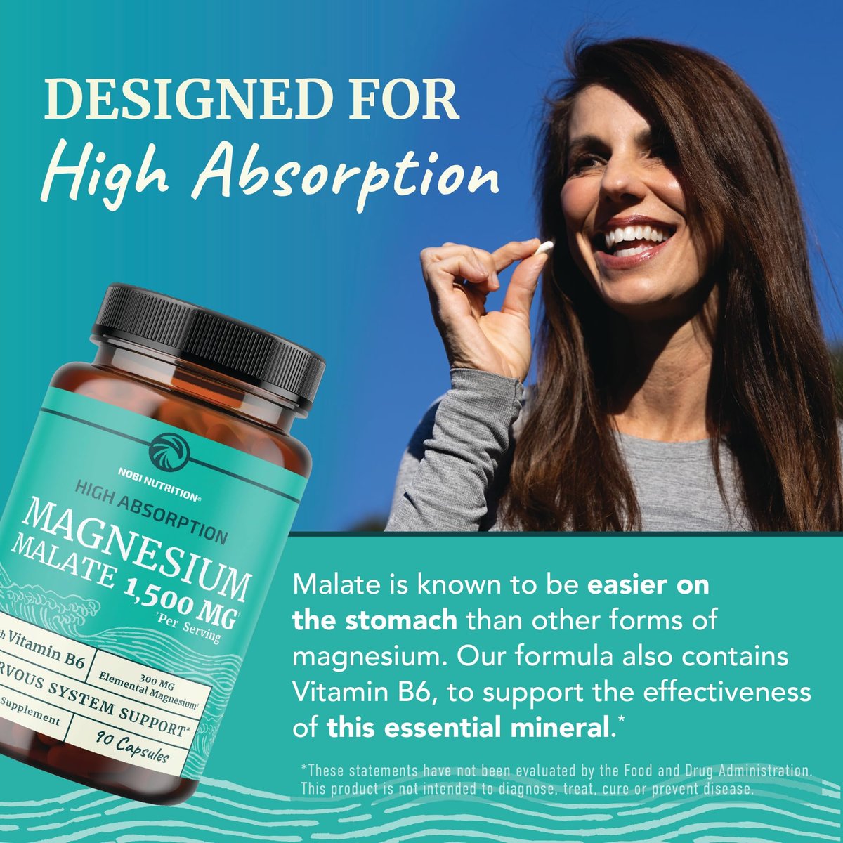 Magnesium Malat 1500 mg | Energie- & Nervensystem-Unterstützung | 300 mg elementares Magnesium pro Portion | Hochabsorbierbare Magnesium Malat Kapseln mit Vitamin B6 + Schwarzer Pfeffer | Non-GMO | 90 Stück (1 Monatsvorrat)
