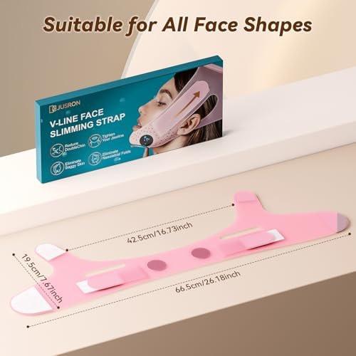 JUSRON V-Line Mask – Kinn-Maske aus weichem Silikon für ein V-förmiges Gesicht, Gesichtsgurt für Kinn und Kiefer (23-27 Zoll), Weinrot