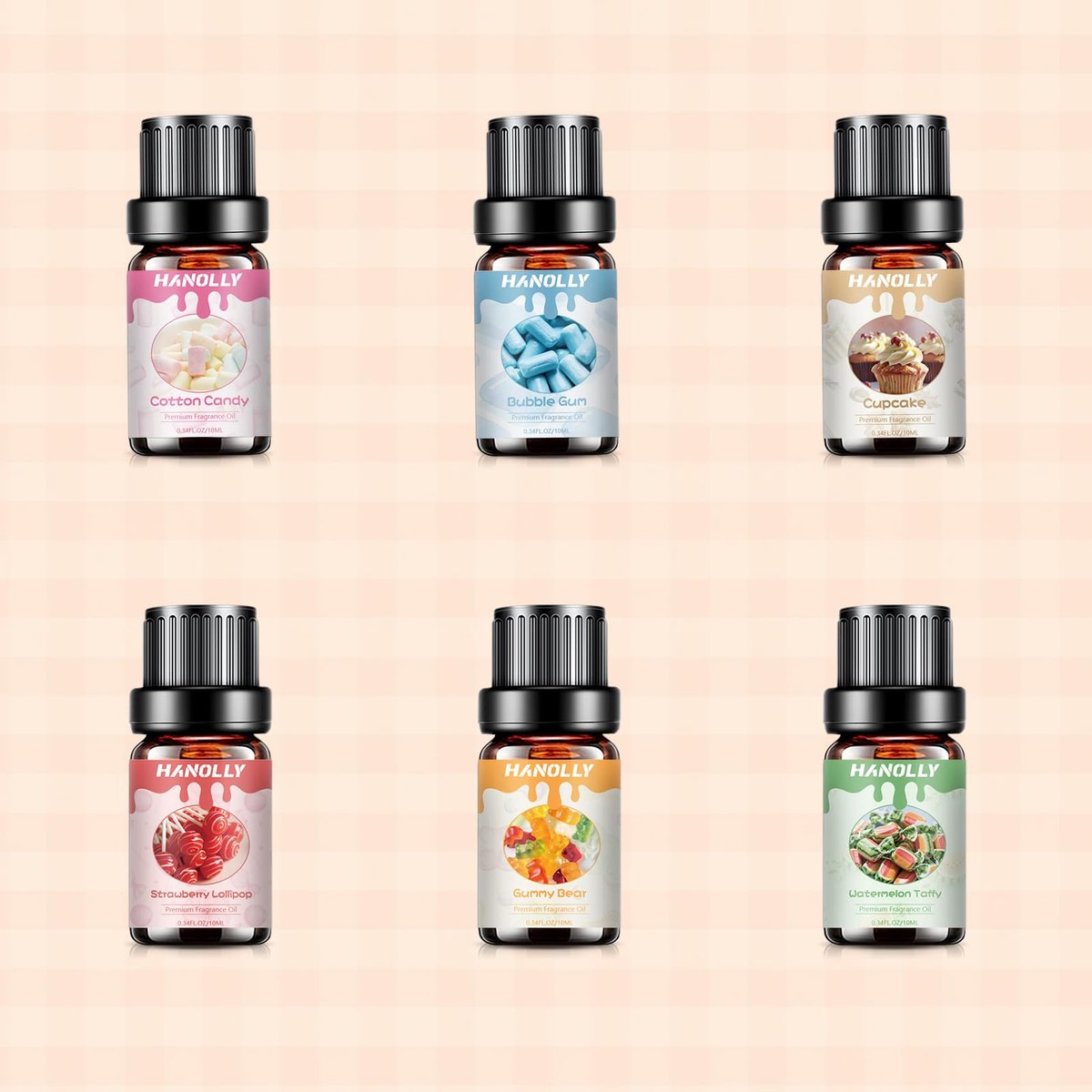Premium Ätherische Öle Set – 6x10ml Duftöle für Diffuser, Kerzen- und Seifenherstellung, Aromatherapie
